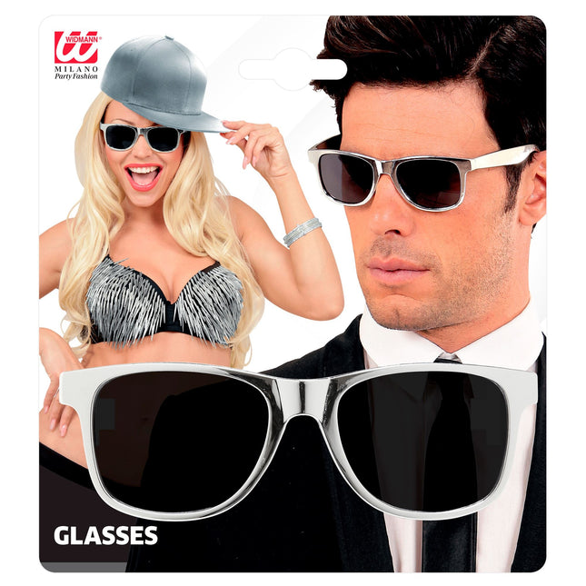 Sølvfarvede briller