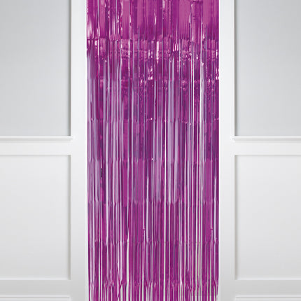 Fuchsia dørforhæng Metallic 2m