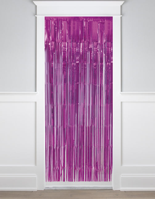 Fuchsia dørforhæng Metallic 2m
