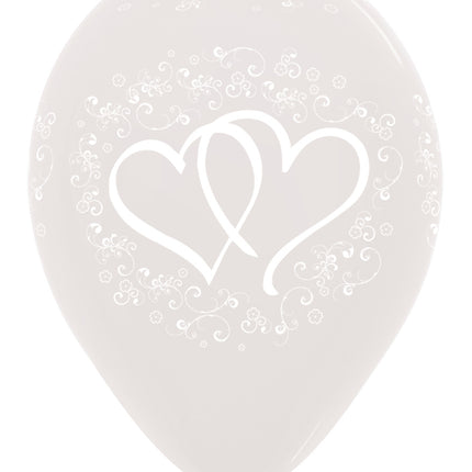 Balloner Entwinted Hearts Crystal Clear 30cm 25stk