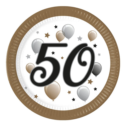 50 års skilte papir 23cm 8stk