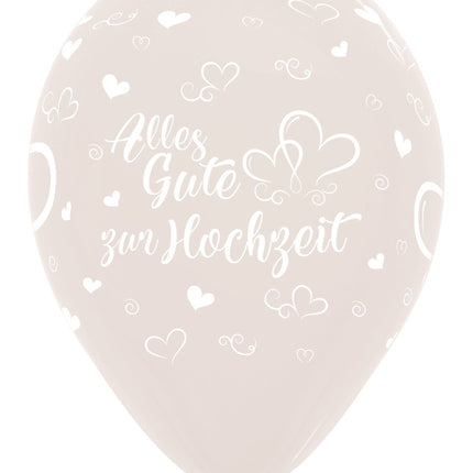 Balloner Alles Gute zur Hochzeit Hearts Crystal Clear 30cm 25stk