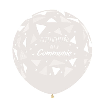 Balloner Tillykke med kommunionen Triangler Krystalklar 61cm 3stk