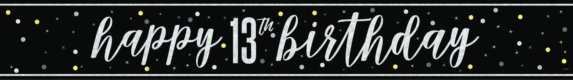 Happy Birthday Banner Sort 13 år 2,74 m