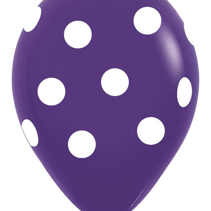 Balloner White Polka Dots Mix 30cm 25stk