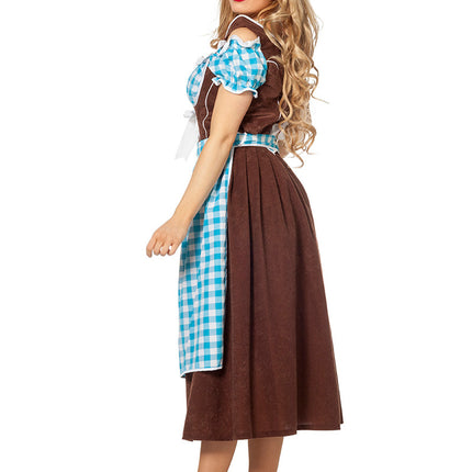 Blå Dirndl-kjole Oktoberfest Ladies Long