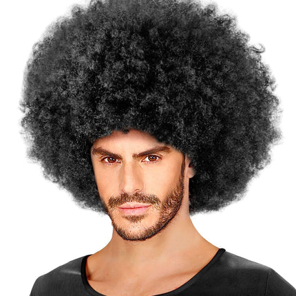 Sort paryk Afro Maxi