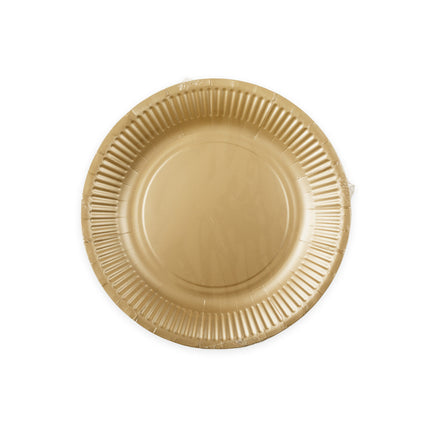 Guldtallerkener Papir 23cm 16stk