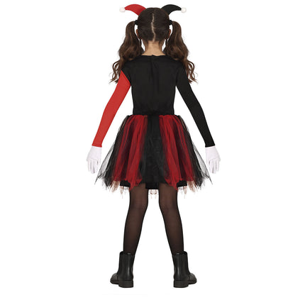 Harlekin halloweenkostume pige