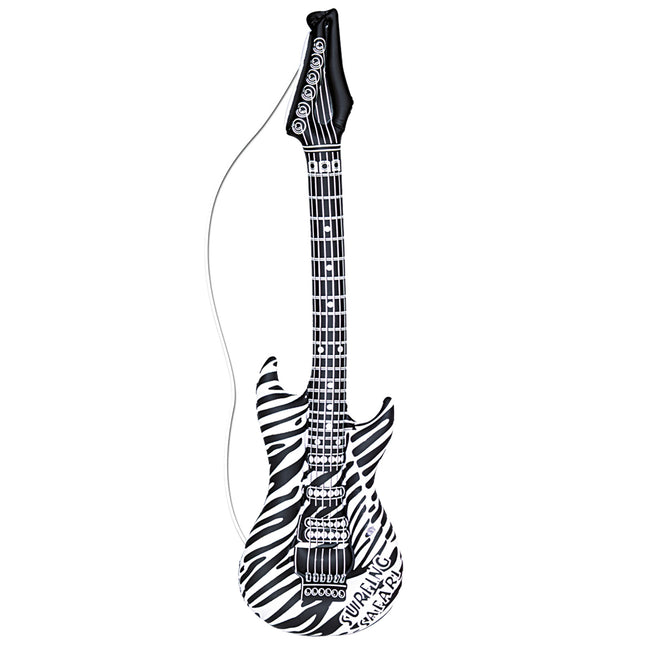 Zebra falsk guitar sort hvid oppustelig 1,05 m