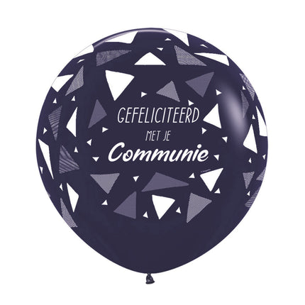 Balloner Tillykke med kommunionen Triangler Marineblå 61cm 3stk