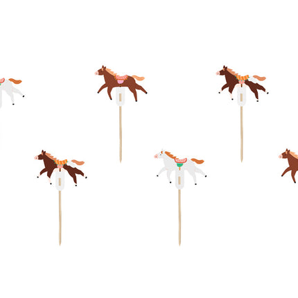 Hest Cupcake Toppers 13cm 6stk