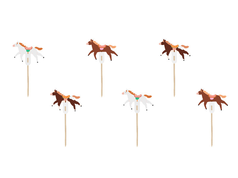 Hest Cupcake Toppers 13cm 6stk