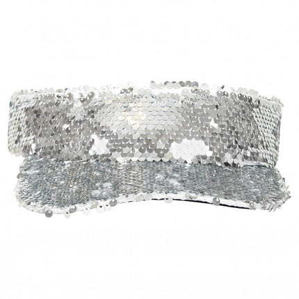 Solskærm med pailletter sølv