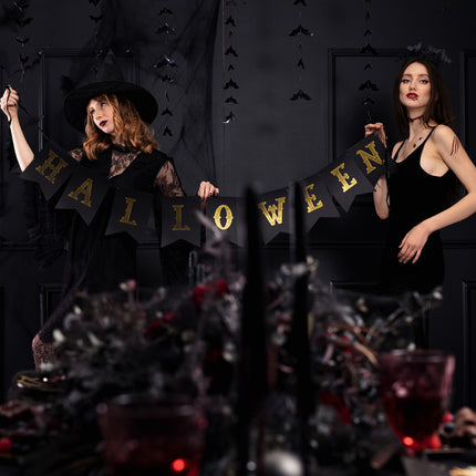 Orange Halloween-bogstavguirlande 1,75 m