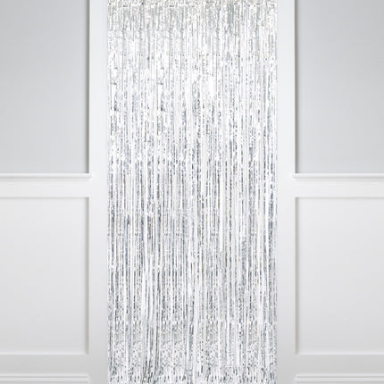 Sølvfarvet dørforhæng Metallic 2m