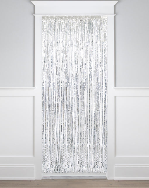 Sølvfarvet dørforhæng Metallic 2m