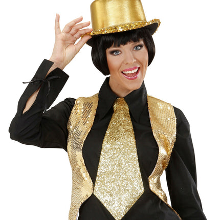 Guld slips glitter med elastik