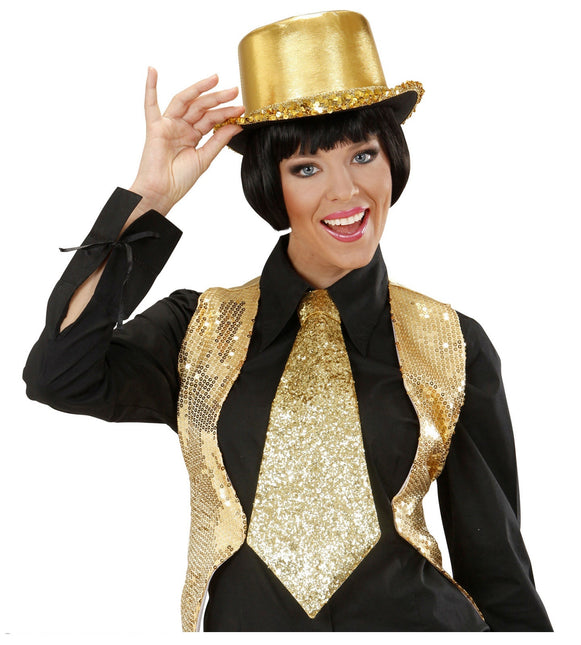 Guld slips glitter med elastik