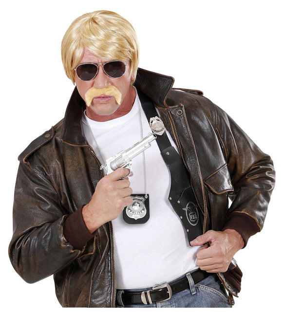 Politi-halskæde sort sølv