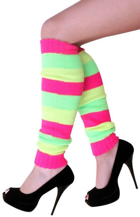 Benvarmere Fluor pink/grøn/gul