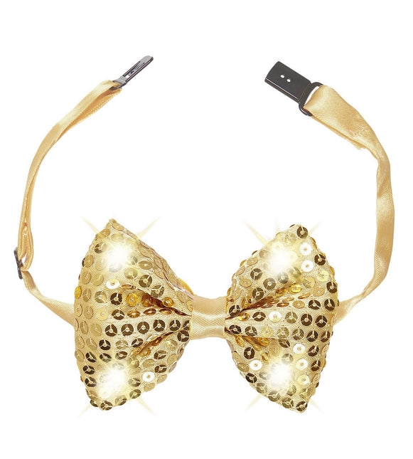 Guld sløjfe pailletter med lys