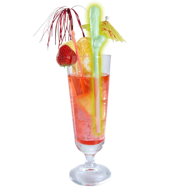 Sugerør Dick Glow In The Dark 6 stk