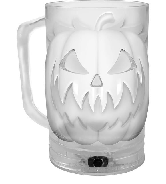 Halloween borddekoration lys græskar 10 cm