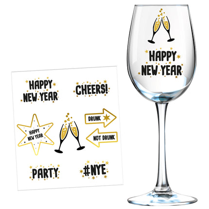 Nytårsaftens vinduesklistermærker 8 stk