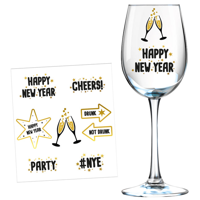 Nytårsaftens vinduesklistermærker 8 stk