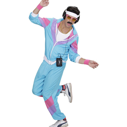 Neon 80S træningsdragt Fault Blue