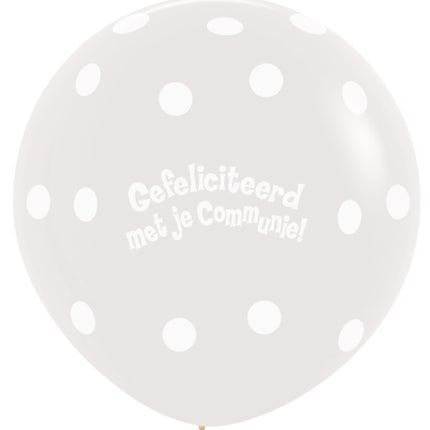 Balloner Kommunion Polka Dots Crystal Clear 91cm 2stk