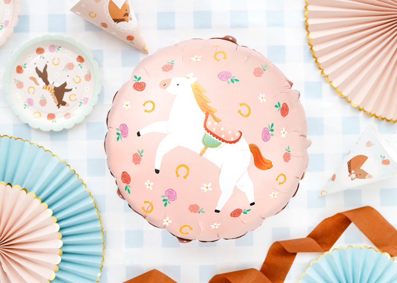 Heliumballon med hest, tom 45 cm