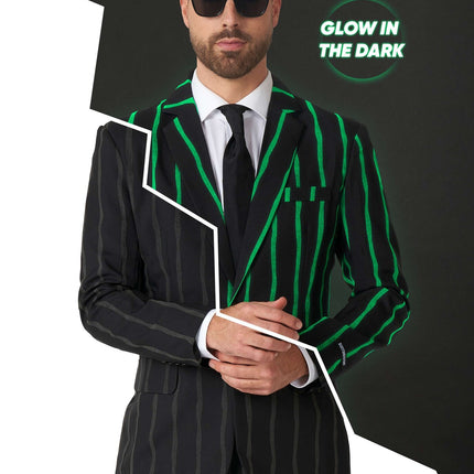 Nålestribet sort jakkesæt til mænd <tc>Suitmeister</tc>