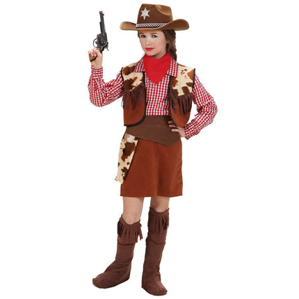 Cowgirl pige kostume 6 dele