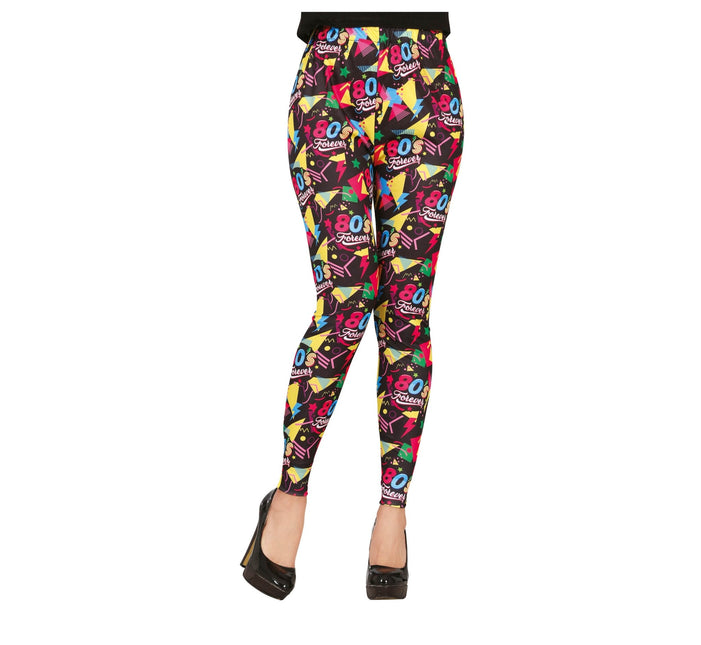 Neon 80S Legging Rainbow til damer