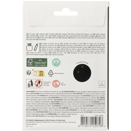 40 års heliumballon sort guld tom 45 cm