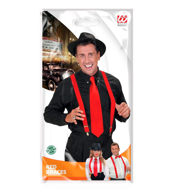 Røde, sølvfarvede seler