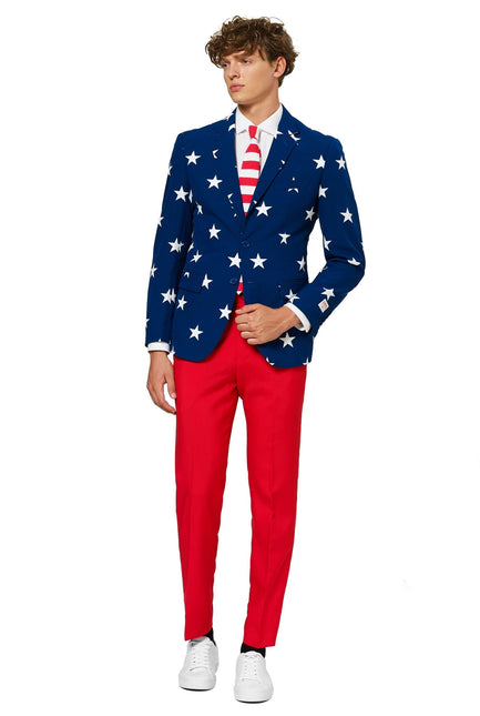 USA Stars Stripes Suit Men <tc>OppoSuits</tc>