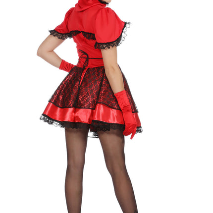 Kjole med hætte til kvinder, rød