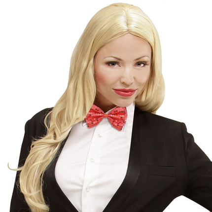 Rød sløjfe med pailletter