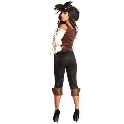 Piratkostume sort guld til damer