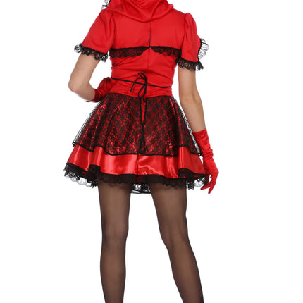 Kjole med hætte til kvinder, rød