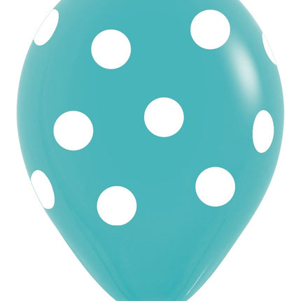 Balloner White Polka Dots Mix 30cm 25stk