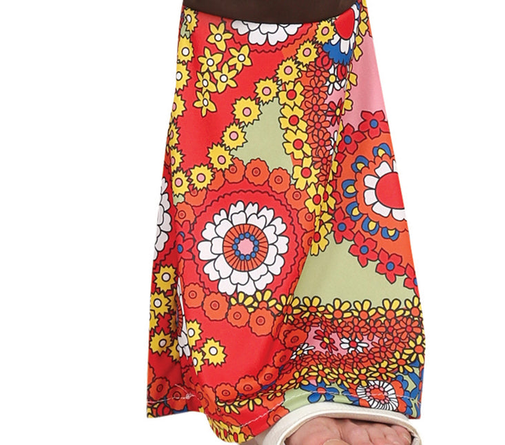 Hippie 60S-kostume Farvede mænd med brun vest