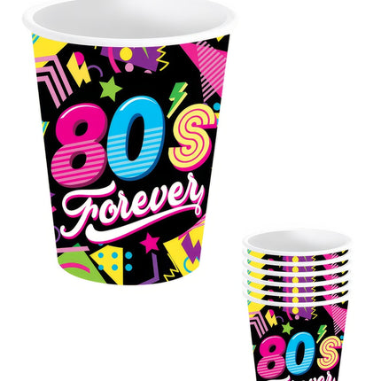 Neon 80S-bægre 240 ml 6 stk