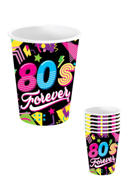 Neon 80S Bekers 240ml 6st