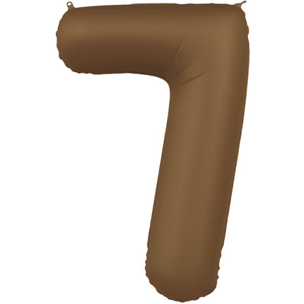 7 års figurballon brun mat 86 cm