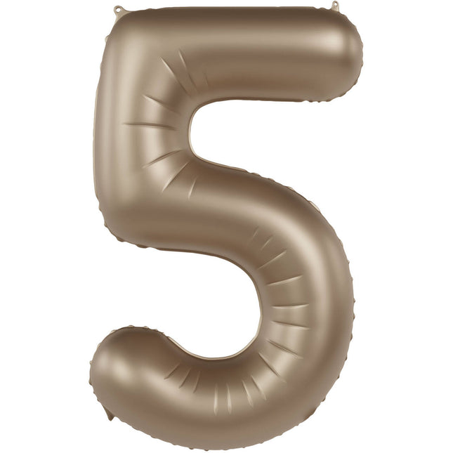 5 års figurballon guld 86 cm