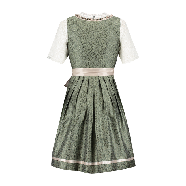 Pink White Creme Dirndl Dress Oktoberfest Ladies Jaquard Grey